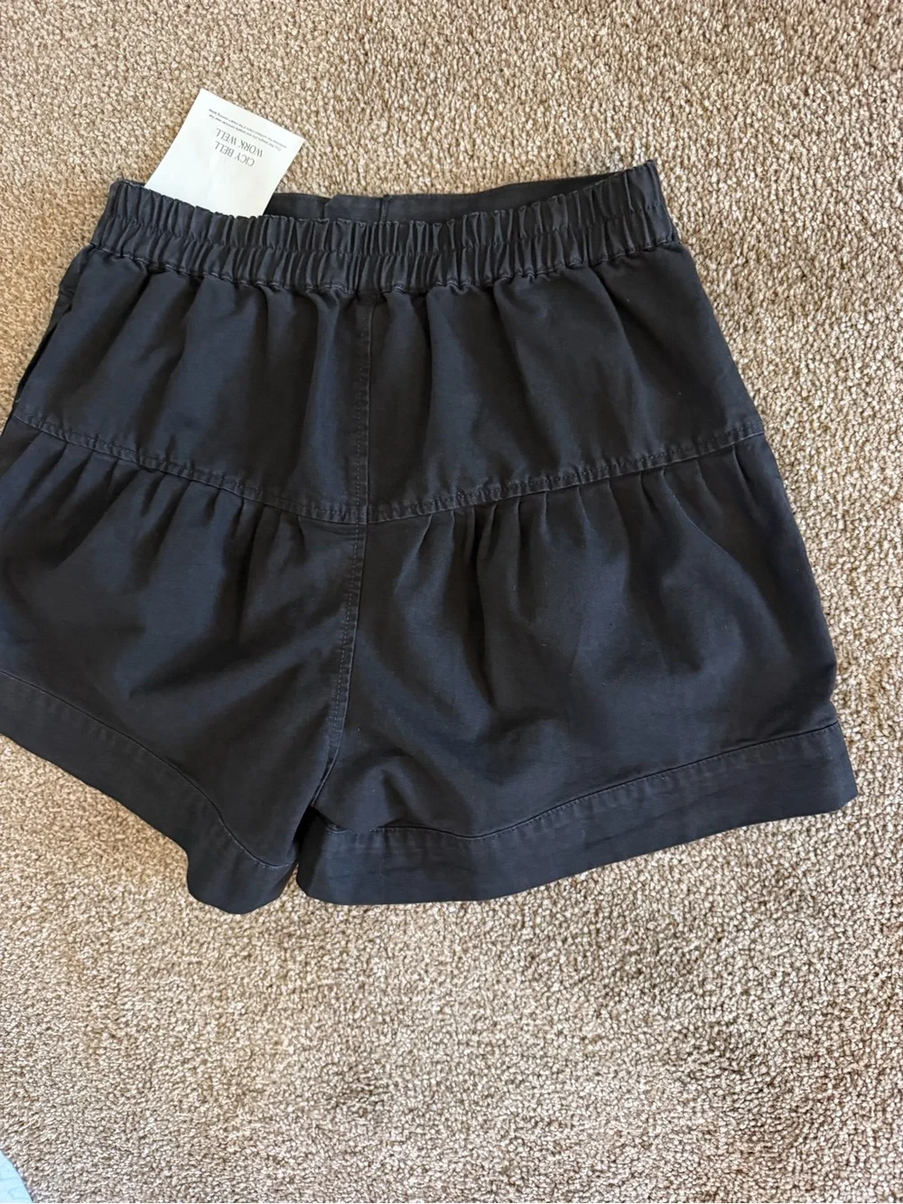 Cicy Bell High-Waist Black Button-Front Women's Shorts